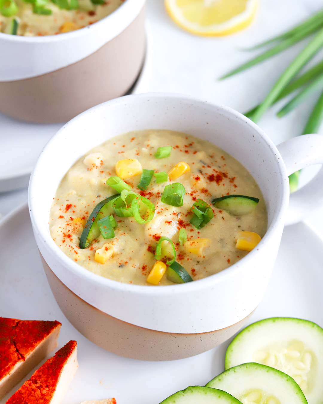 Creamy Corn + Zucchini Chowder