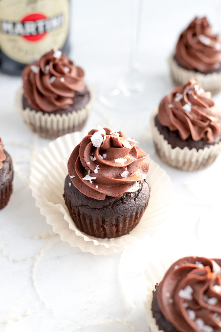 Double Chocolate Cupcakes with flake salt