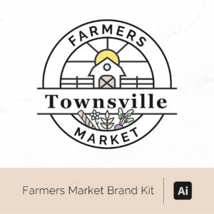 Farmers Market Branding Kit - Poster + Logo - Adobe Illustrator