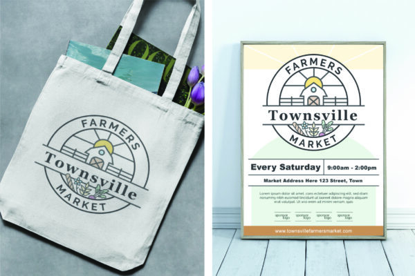 Farmers Market Branding Kit - Poster + Logo - Adobe Illustrator