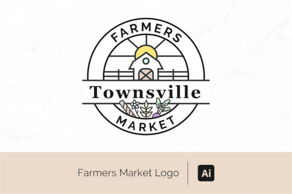 Farmers Market Logo Template - Adobe Illustrator